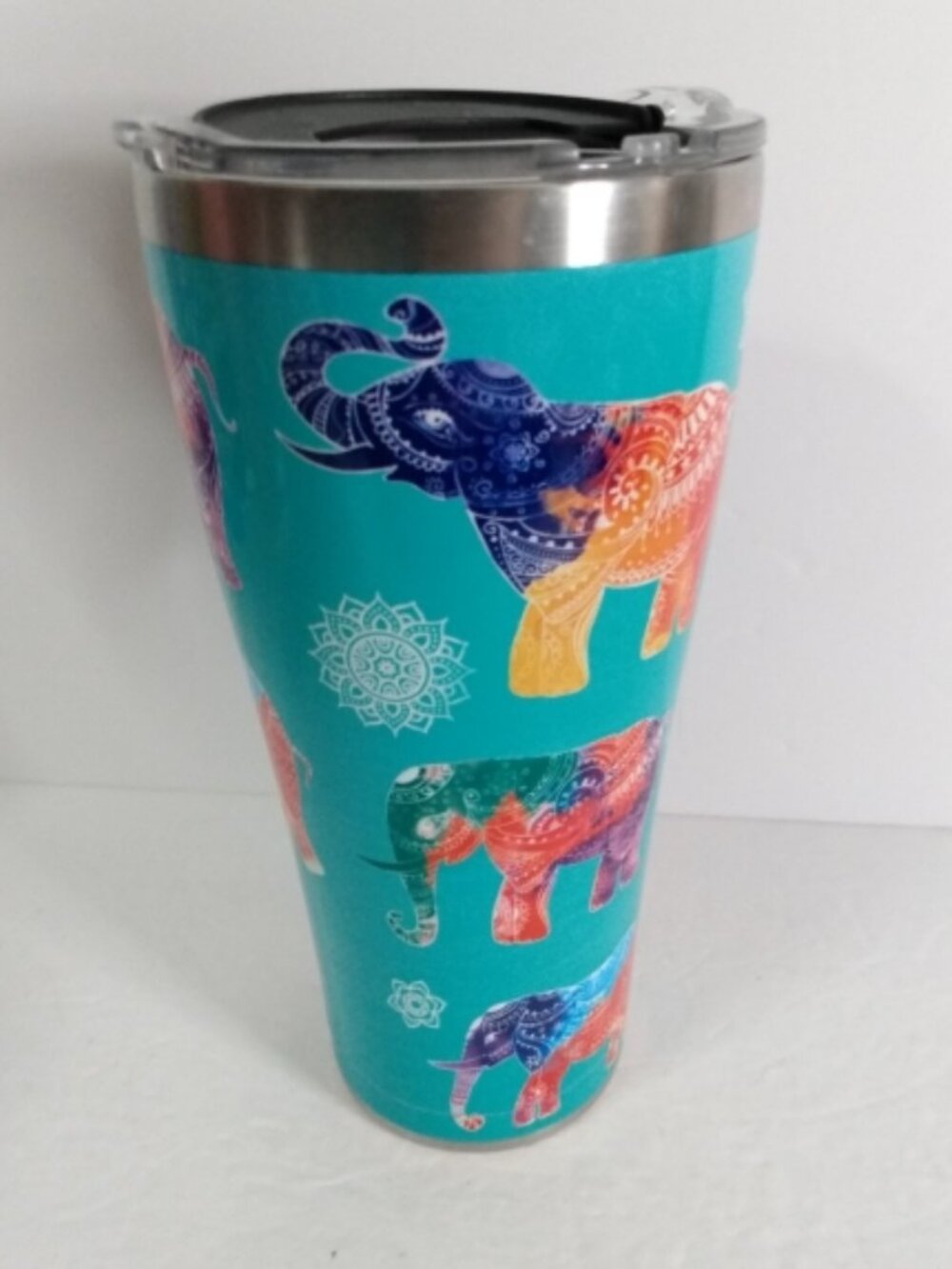 Tervis Mehndi Elephants 30 Oz Stainless Steel Insulated Travel Mug Tumbler Henna